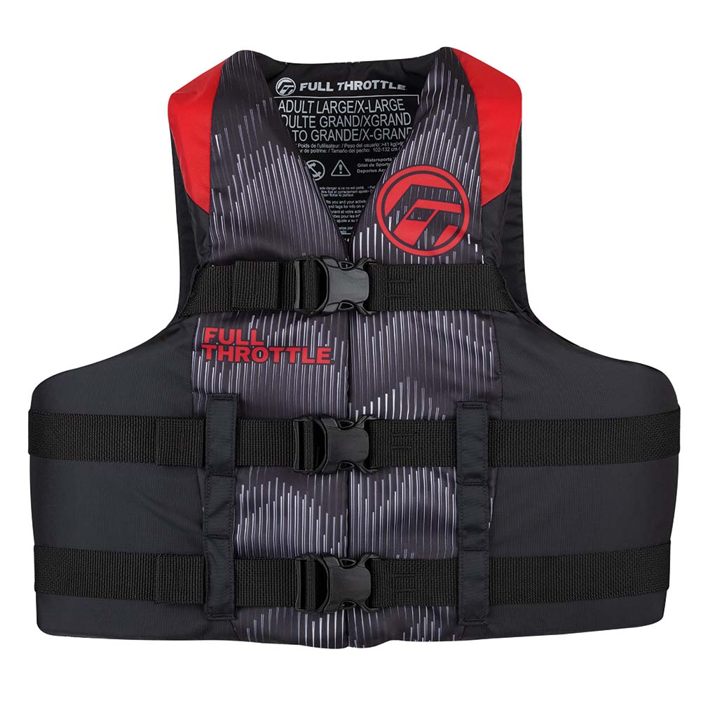 Full Throttle Adult Nylon Life Jacket - 2XL/4XL - Red/Black [112200-100-080-22]